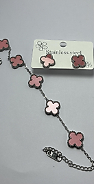 Silver pembe küpe bileklik set