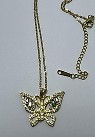 Gold renk taşlı kolye